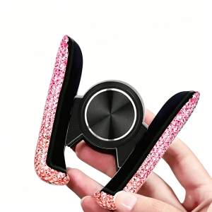 Rhinestone-Embellished Crystal Car Phone Holder