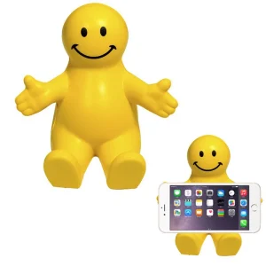 Custom Logo Happy Duke Desktop Mobile Phone Holder Stand Stress Ball Human Shape Phone Holder Stress Toys